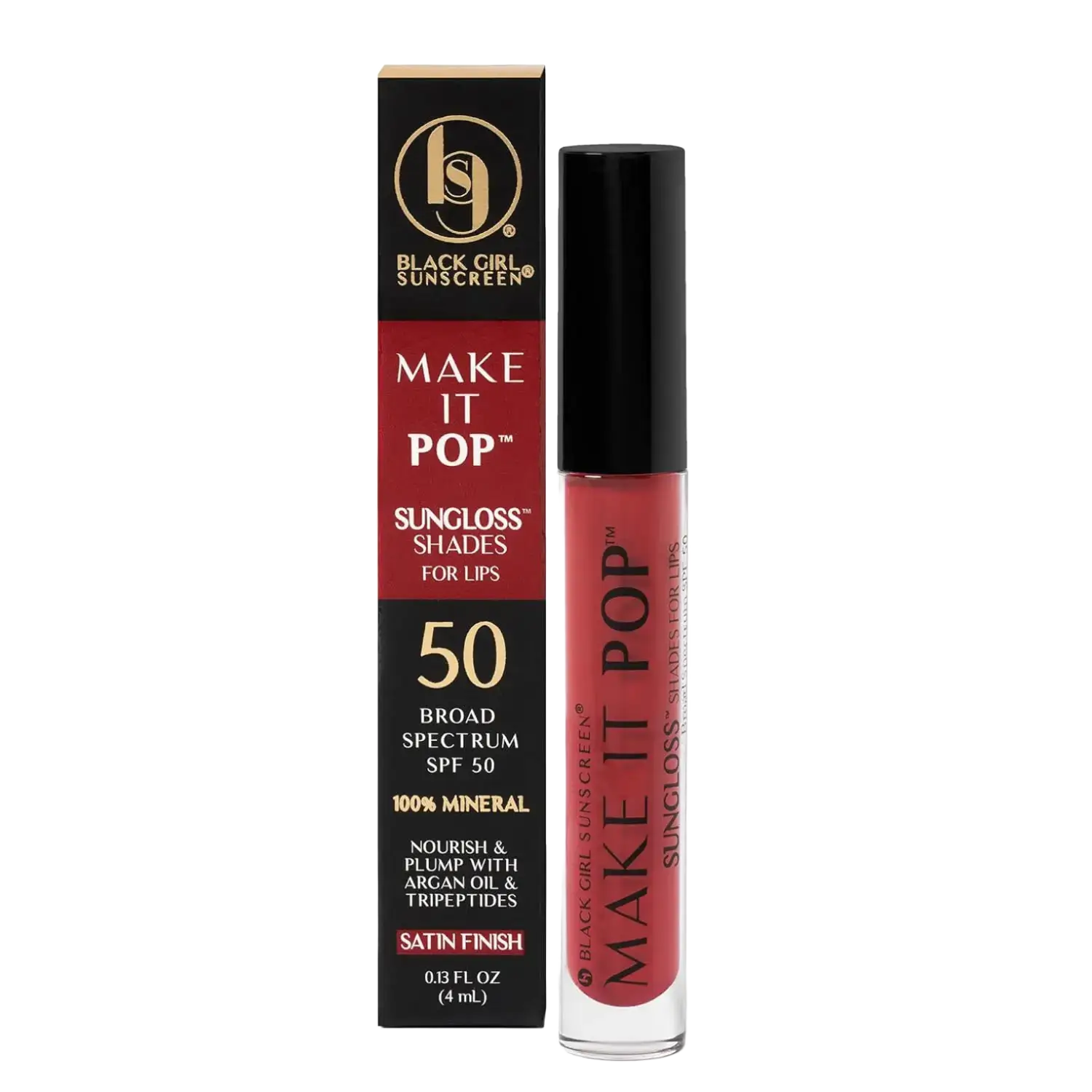 Black Girl Sunscreen Make It Pop Sungloss SPF 50 Red Wine