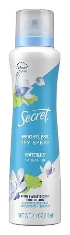 Secret Weightless Dry Spray Waterlily + Argan Oil