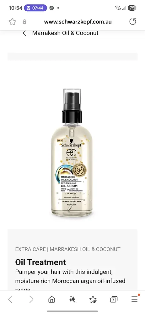Schwarzkopf Professional Extra Care Marrakesh Oil & Coconut Replenishing Oil Serum