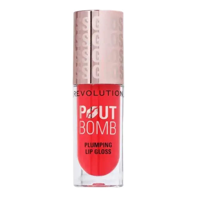 Revolution Beauty Pout Bomb Plumping Lip Gloss Cherry Sheer Red