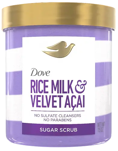 Dove Sugar Scrub Rice Milk & Velvet Açai