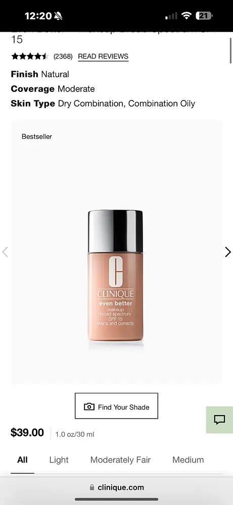 Clinique Even Better Makeup Broad Spectrum SPF 15 CN 28 Ivory