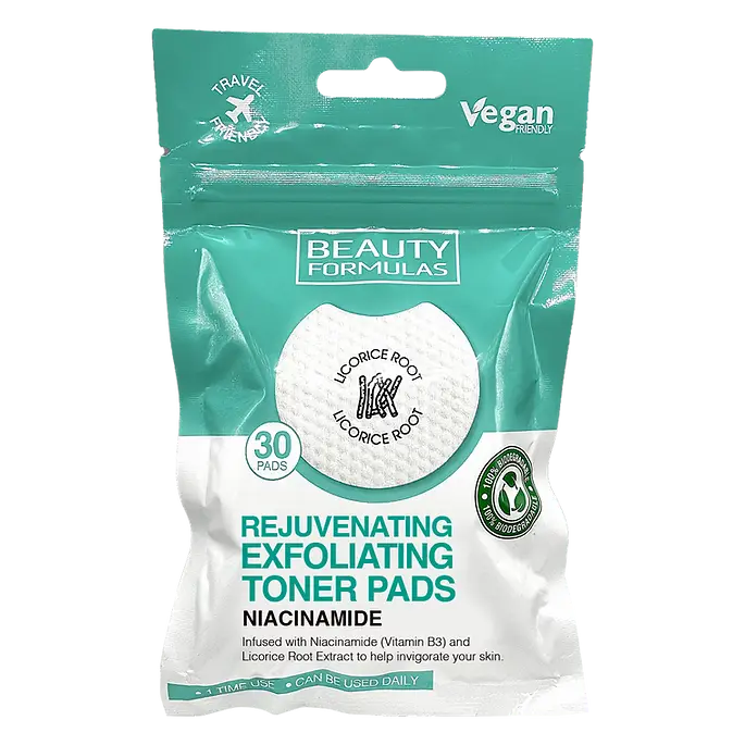 Beauty Formulas Rejuvenating Exfoliating Toner Pads