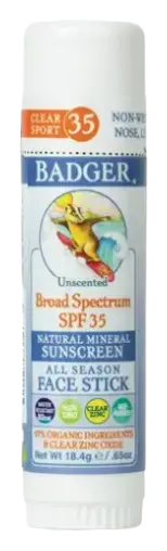 Badger Broad Spectrum SPF 35 Clear Zinc Face Stick