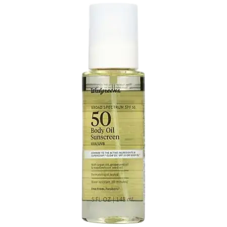 Walgreens Super Glow Body Oil Sunscreen SPF 50