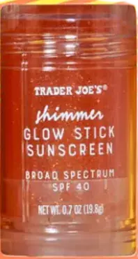 Trader Joe's Shimmer Glow Stick Sunscreen SPF 40