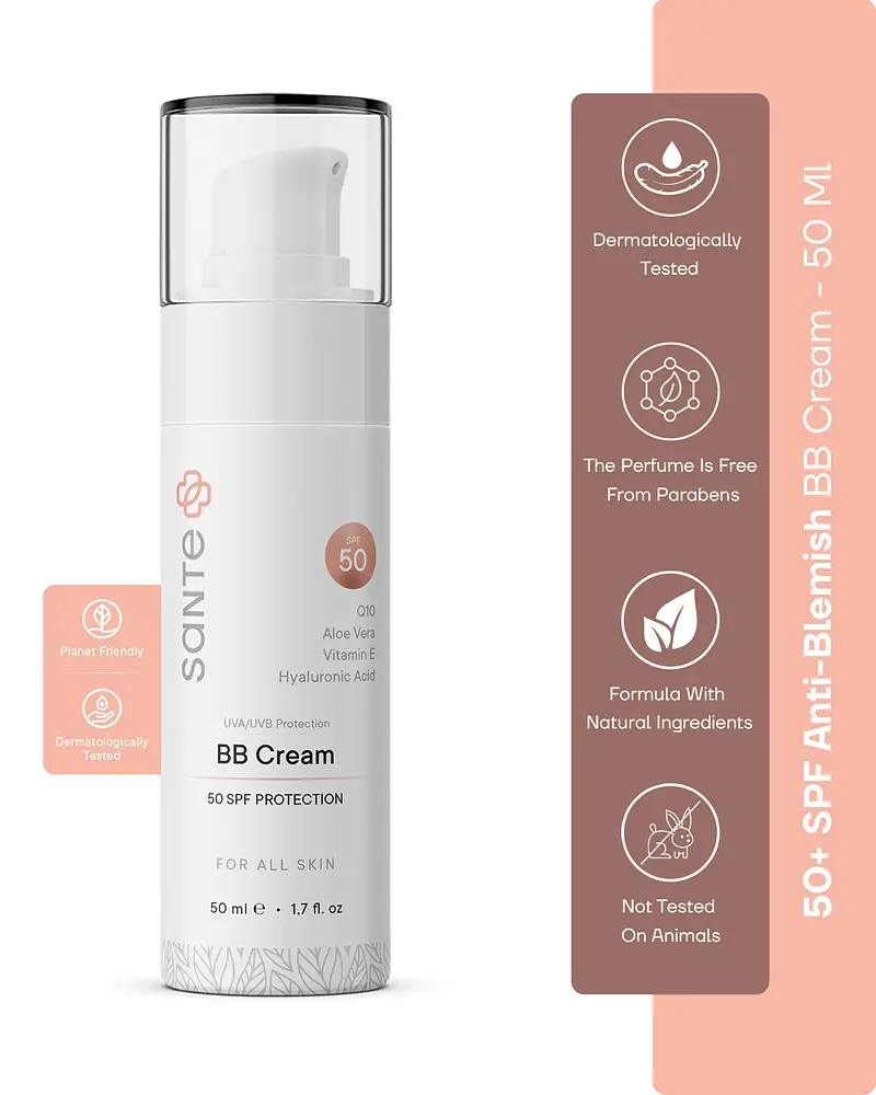 SANTE Naturkosmetik Plus Skin Tone Equalizing and Anti-Spot BB Cream with SPF +50