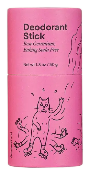 Meow Meow Tweet Deodorant Stick Rose Geranium Baking Soda Free