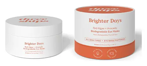 Three Ships Beauty Brighter Days Red Algae + Avocado Biodegradable Eye Masks