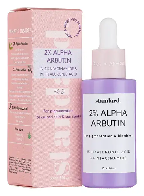 Standard Skin and Beauty 2% Alpha Arbutin Serum With Hyaluronic Acid