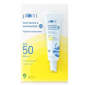 Plum Goodness 2% Niacinamide & Rice Water SPF 50 PA+++ Hybrid Sunscreen