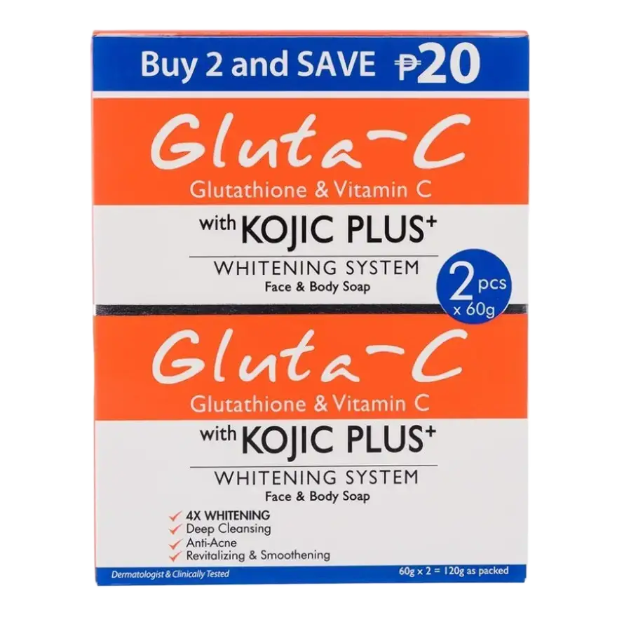 Gluta-C Kojic Plus+ Whitening System Face & Body Soap