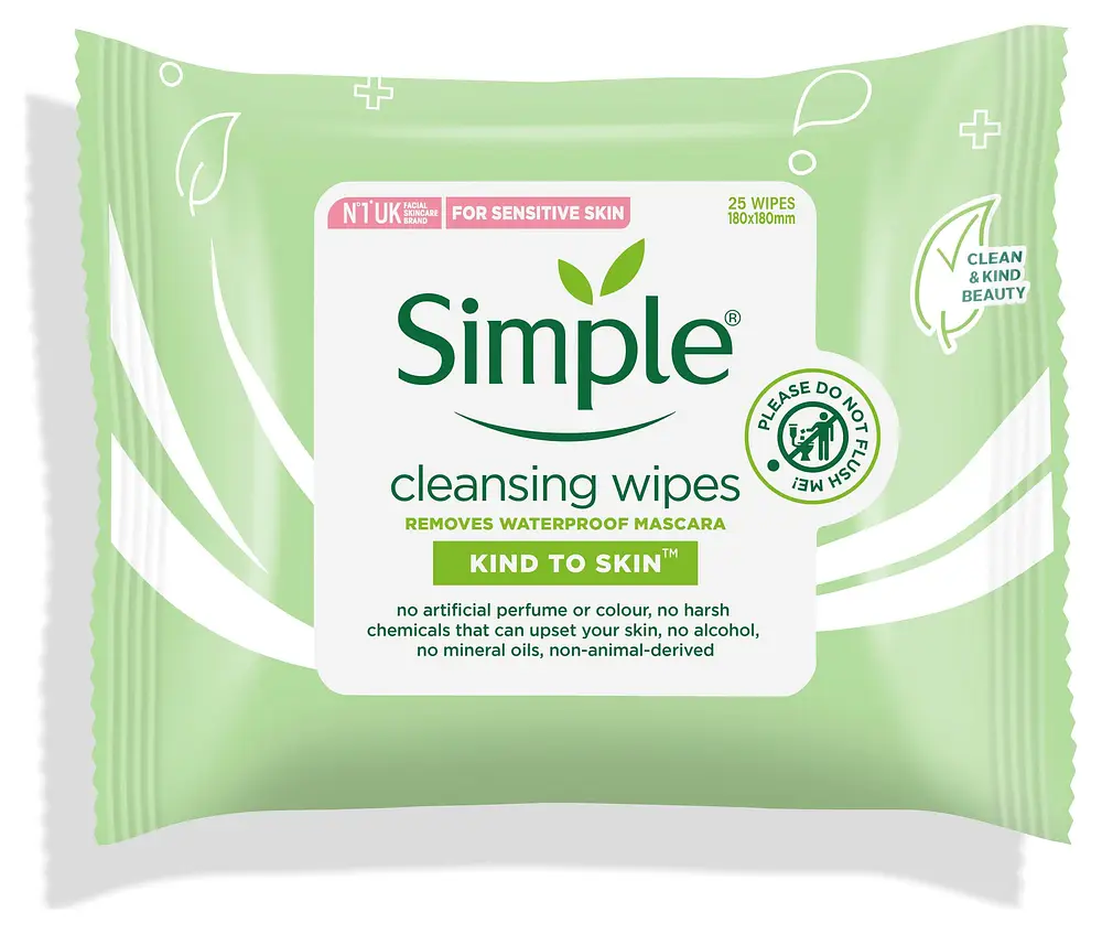 Simple Skincare Kind To Skin Cleansing Facial Wipes UK