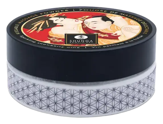 Shunga Kissable Massage Powder Sparkling Strawberry Wine