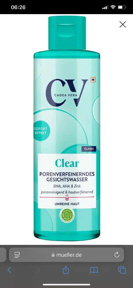 Cadea Vera Clear Porenverfeinerndes Gesichtswasser