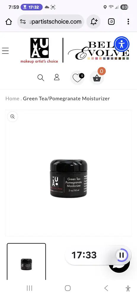 Makeup Artist's Choice Green tea pomegranate moisturizer