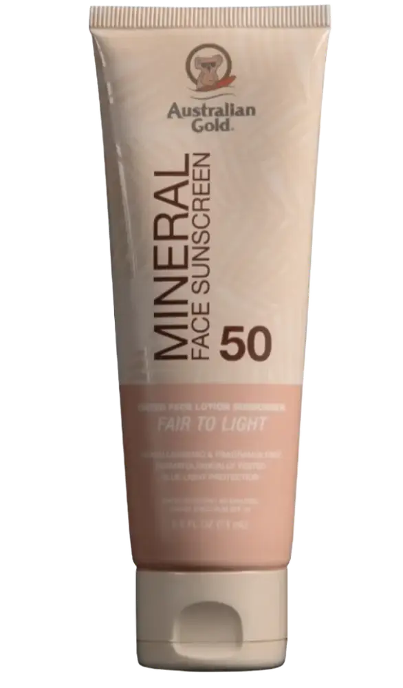 Australian Gold Mineral Tinted Face Lotion Sunscreen SPF 50 Fair To Light