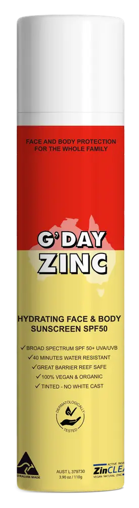 G'Day Zinc Hydrating Face & Body Sunscreen SPF 50
