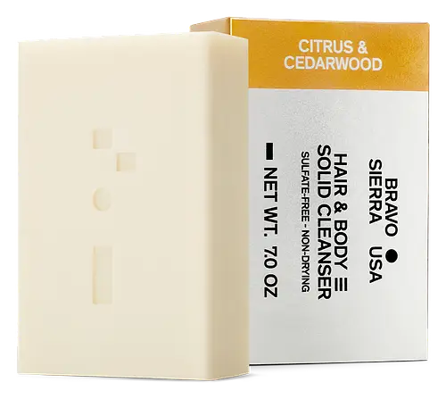 Bravo Sierra Hair & Body Solid Cleanser Citrus & Cedarwood