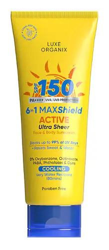 Luxe Organix 6 In 1 Maxshield Active Ultra Sheer Face And Body Sunscreen SPF 150
