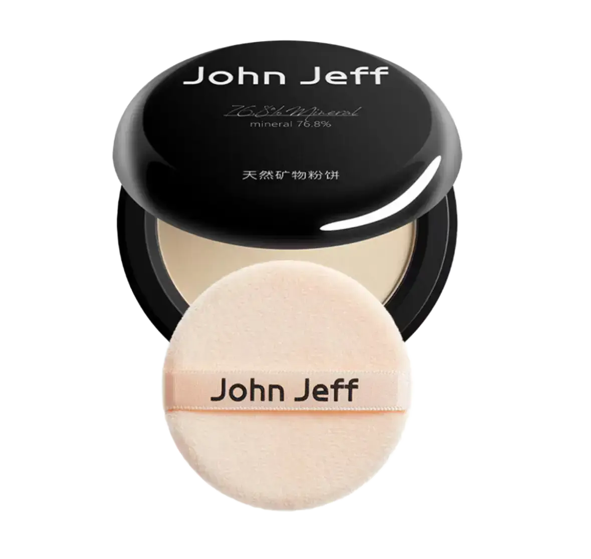 John Jeff Natural Mineral Pressed Powder White Color