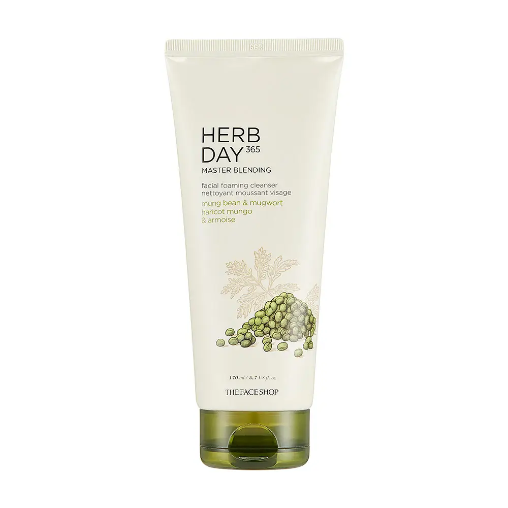 The Face Shop Herb Day 365 Master Blending Foaming Cleanser Mungbean & Mugwort