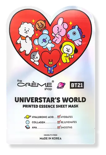 The Creme Shop BT21 Universtar's World Printed Essence Sheet Mask