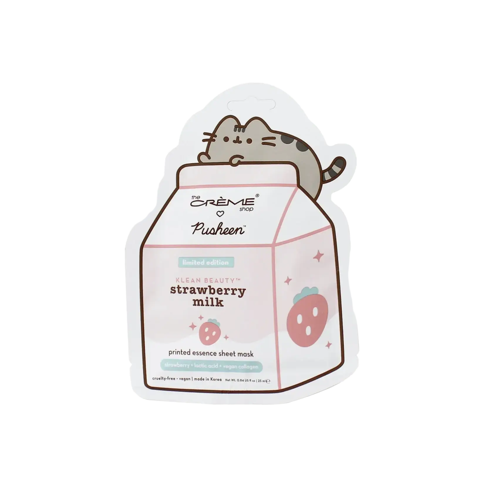 The Creme Shop Pusheen X Klean Strawberry Milk Printed Essence Sheet Mask
