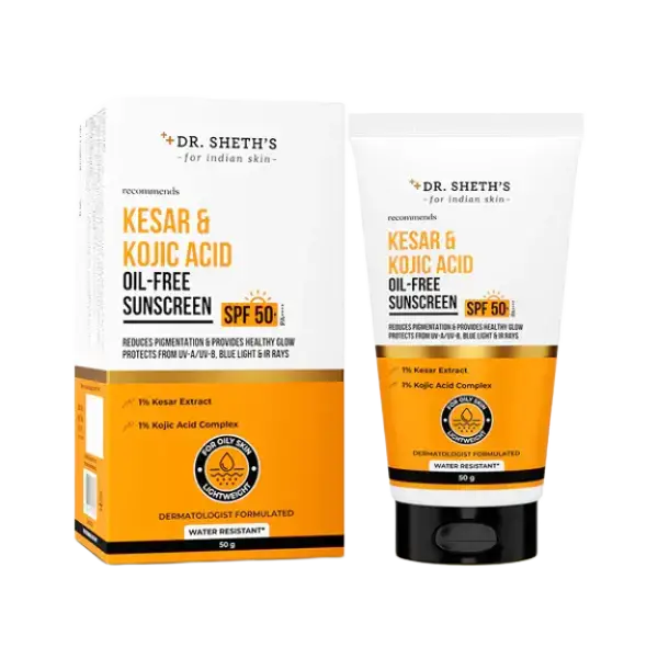 Dr. Sheth's Kesar And Kojic Acid Oil-Free Sunscreen SPF 50+