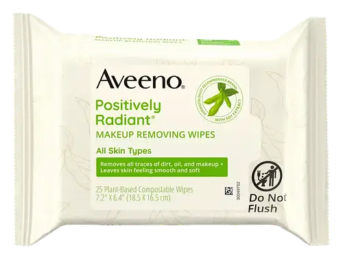 Aveeno Positively Radiant Oil Free Makeup Removing Wipes