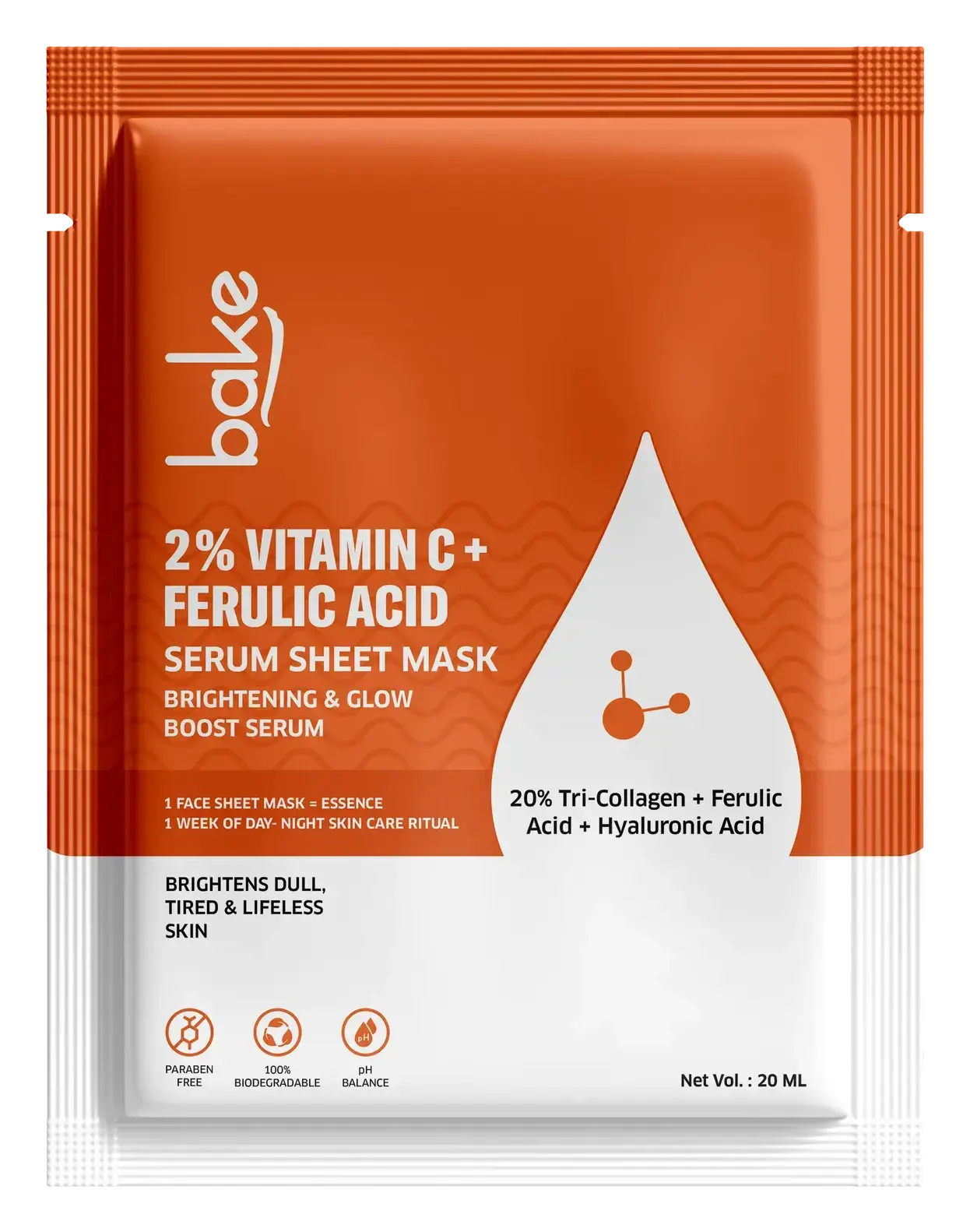 Bake Serum Sheet Mask 2% Vitamin C + Ferulic Acid