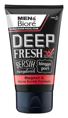 Biore Men's Double Scrub Facial Foam Deep Fresh