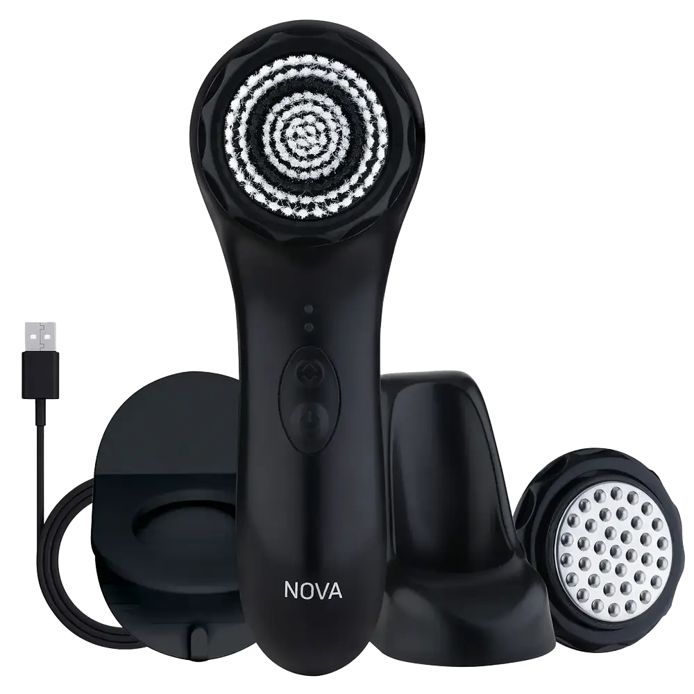 Spa Sciences Nova Sonic Facial Cleansing Brush Black