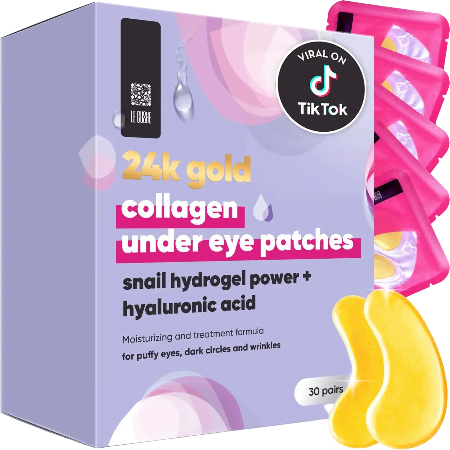 Le Gushe 24K Gold Collagen Under Eye Patches