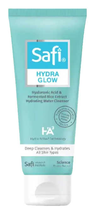 Safi Hydra Glow HA3 Hyaluronic Acid and Fermented Rice Extract Hydrating Water Cleanser