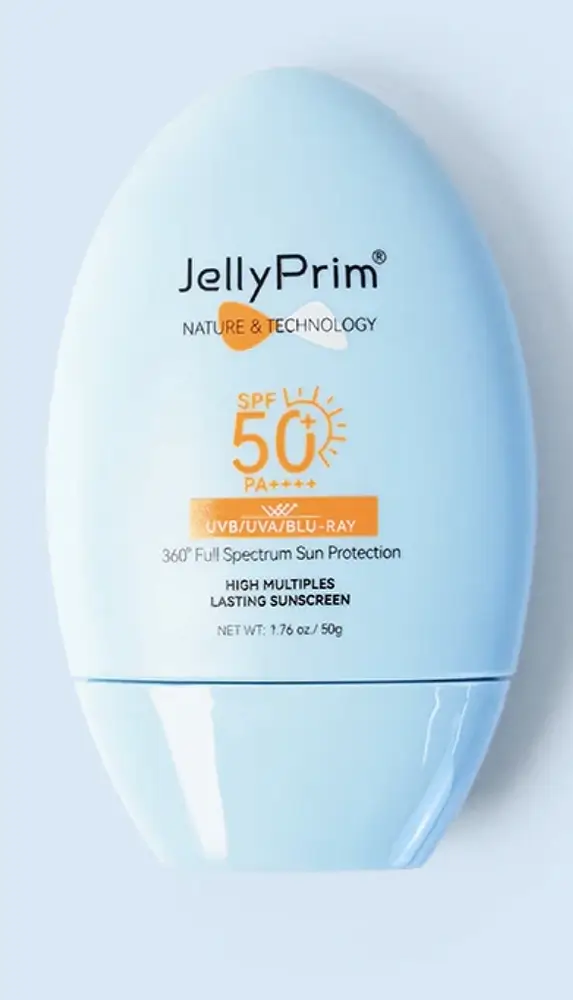 JellyPrim Tinted Sunscreen SPF50 PA++++ UV Sun Protection Lightweight Waterproof For Face Brightening Sunblock