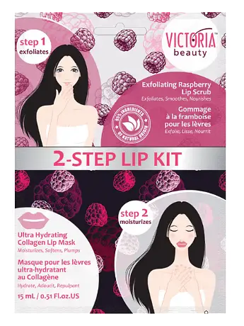 Victoria Beauty 2-Step Lip Kit with Raspberry and Collagen