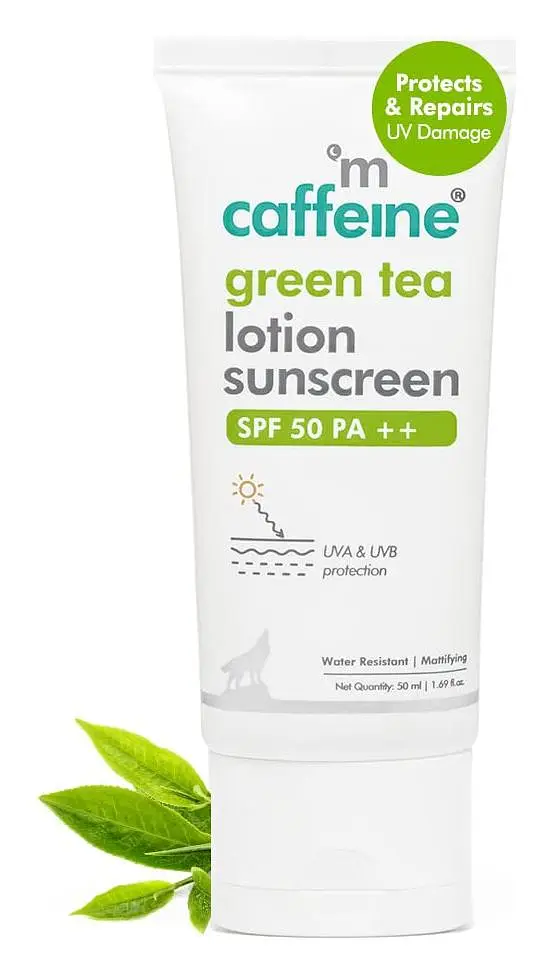 mCaffeine Green Tea Sunscreen SPF 50 PA++ with Niacinamide