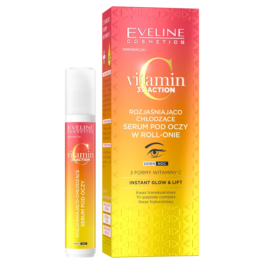 Eveline VITAMIN C 3X ACTION Rozjaśniająco-chłodzące serum pod oczy w roll-onie