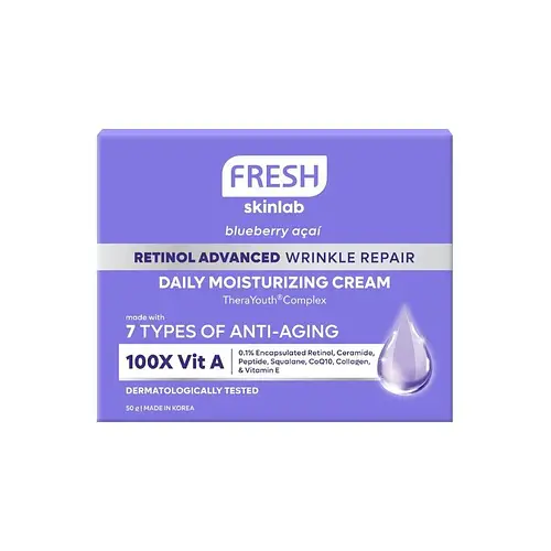 Fresh Skinlab Blueberry Acai Retinol Advanced Wrinkle Repair Daily Moisturizing Cream 50g