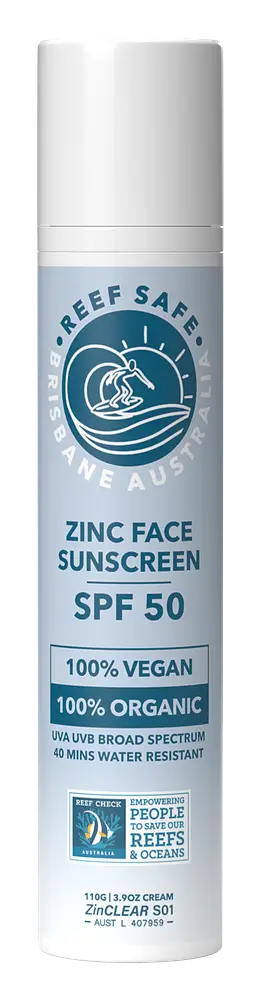 Reef Safe Zinc Face Sunscreen SPF 50 Clear