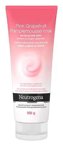 Neutrogena Pink Grapefruit Activated Cream-to-Foam Cleanser for Acne-Prone Skin