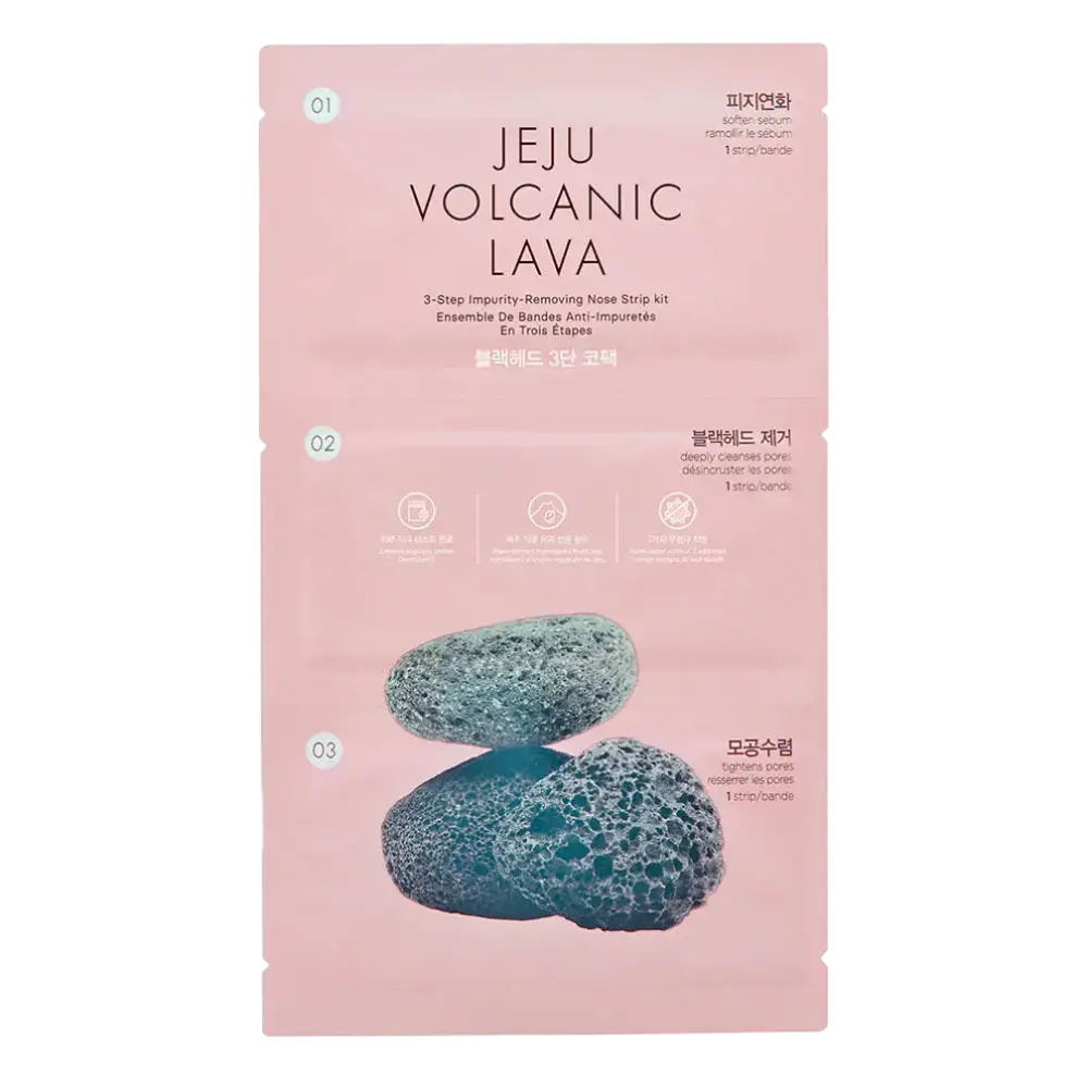 The Face Shop Jeju Volcanic Lava 3 Step Impurity Removing Nose Strip Kit