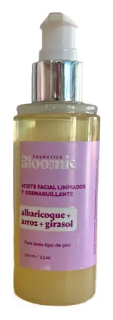 Bloomie Cosmetics Aceite Facial Limpiador Y Desmaquillante Albaricoque + Arroz + Girasol