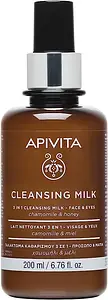 Apivita Natural Cosmetics 3 In 1 Cleansing Milk Face & Eyes Chamomile And Honey