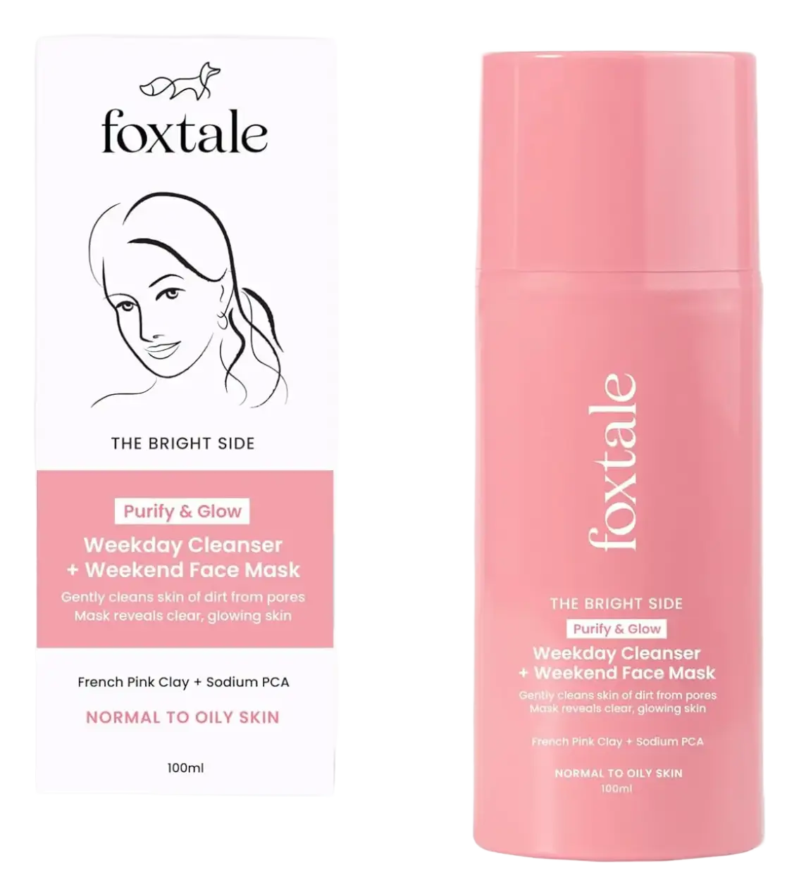 Foxtale Purify & Glow Cleanser + Mask