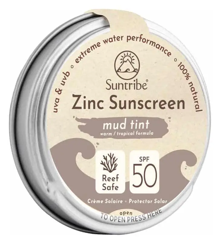 Suntribe Natural Mineral Face & Sport Zinc Sunscreen SPF 50 Mud tint