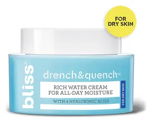 Bliss Drench & Quench For Dry Skin Rich Water Cream For All-Day Moisture