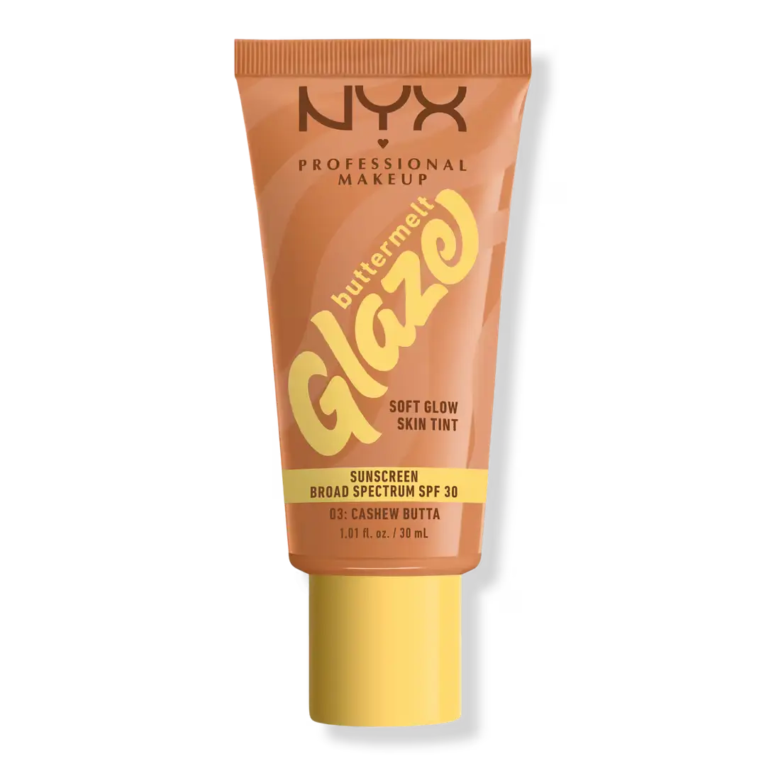 NYX Cosmetics Buttermelt Glaze Soft Glow Skin Tint SPF 30 03 Cashew Butta