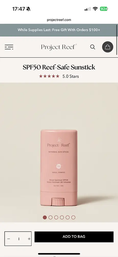 Project Reef SPF 50 Reef-Safe Sunstick